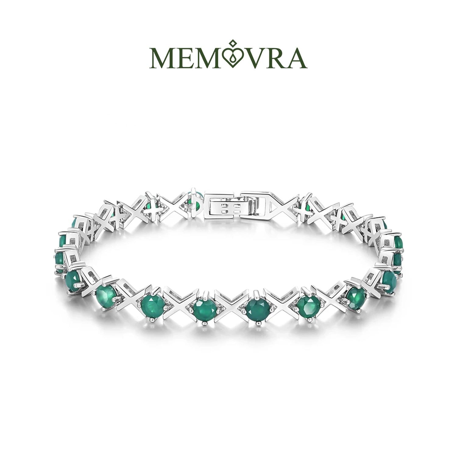 Green Agate Heart Design Bracelet